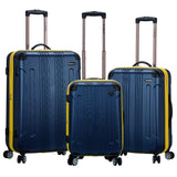 Rockland London Hardside Spinner Wheel Luggage, Navy, 3Piece Set (20/24/28)