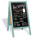 Ilyapa Wooden AFrame Sign with Eraser & Chalk 40 x 20 Inches Magnetic Sidewalk Chalkboard Sturdy Freestanding Turquoise San