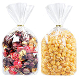 Searik 200Pcs Clear Cellophane Treat Bags 5x7 Inches, Individual Plastic Cookie Cello Bags with Twist Ties for Candy Cake Pop Go