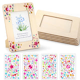 Lesnala 6Pcs Unfinished wood picture frames with 4 Sheets crystal diamond stickers Wooden photo frames for crafts DIY picture fr