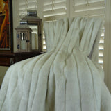 Plutus Brands Fancy Faux Mink Throw Pillow, 60 X 90, Ivory/Off White