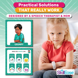 SkillEase Feelings in Control Flip Book, Calm Down Corner Supplies, Emotion Chart for Kids, Autism, Emotions and Feeling Book fo