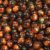 NITOPUPU 100pcs 8mm Brown Resin Tiger Eye Gemstone Beads Use for Jewelry Making Crafting and DIY Jewelry Craftwork
