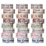 Janlaugh 24 Rolls Christian Washi Tape Gifts Bulk Religious Inspirational Scripture Supplies Bible Verse Tape for Bible Study Jo