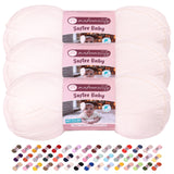 3 Skeins of Makromecity Softee Baby Yarn,%100 Premium Anti-Pilling Acrylic, 3.5 Oz, 273 yd (100gr/250 mt) Each, Soft Yarn for Cr