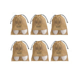 Beddify Pack Of 6 Shoe Bags For Storage & Travel Travel Organizer For Women & Men Shoe Pouches & Covers (Beige)