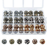 HHCFAST 48Pcs 15mm Print Silicone Beads for Keychain Making, Pattern Silicone Beads for Pens Necklace Bracelets Craft(Multicolor