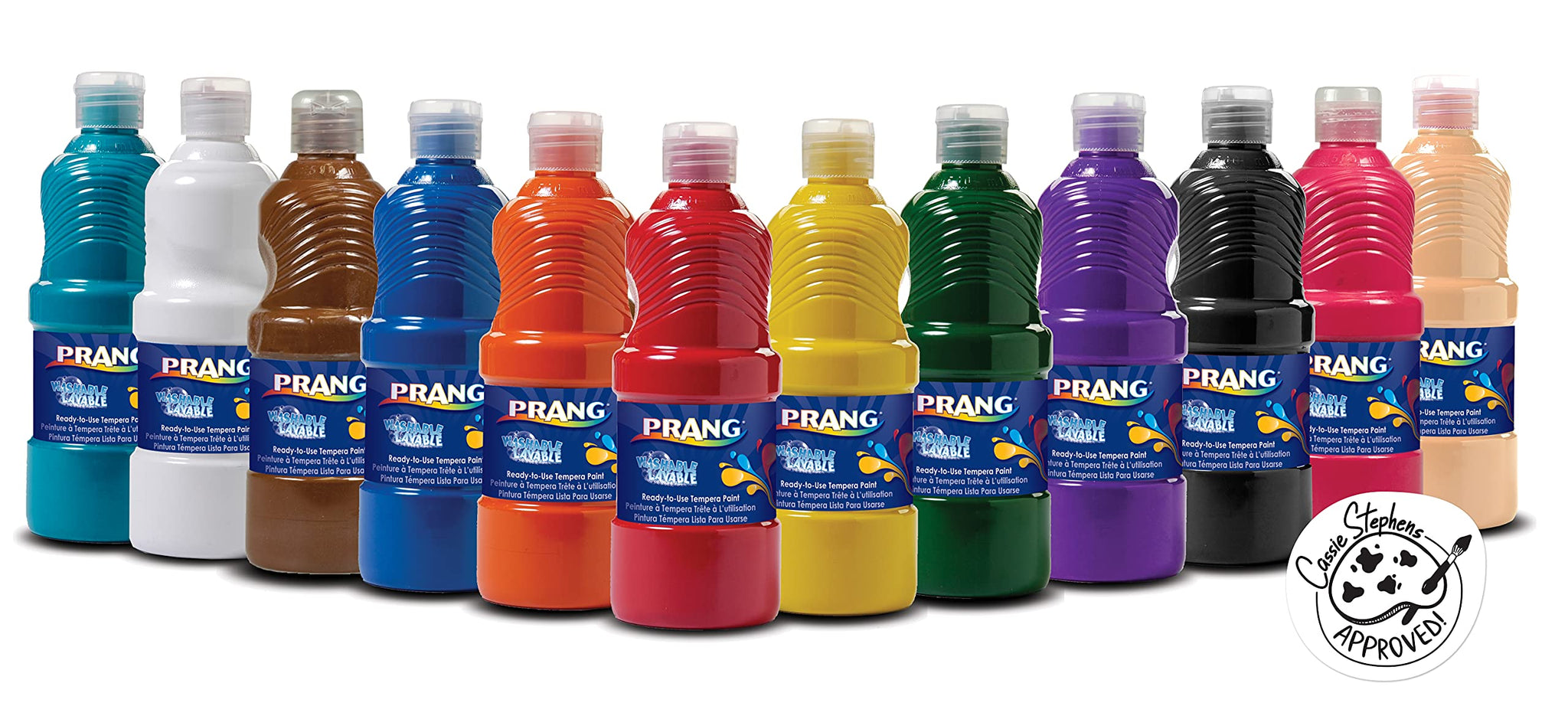 Prang Washable Tempera Paint, Colors May Vary, 12 Count (X10796), 16 Ounce (Pack Of 12)