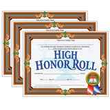 Flipside H-VA686-3 Hayes High Honor Roll Achievement Certificates - 30 Per Pack - Pack of 3