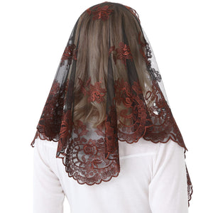 Spanish Mantilla Lace Veil Mantilla Catholic Church Chapel Veil Head Covering Latin Mass (Blown), 120cmx60cm