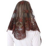Spanish Mantilla Lace Veil Mantilla Catholic Church Chapel Veil Head Covering Latin Mass (Blown), 120cmx60cm