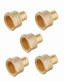 5-Pack EFIELD Pex Fittings 1/2 Inch x 1/2 Inch Female NPT Adapter Barb Crimp Brass Fitting