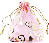 brown leaf 30X40cm Transparent Printed Baby Pink Organza Potli Bags Jewellery Pouch Best for Wedding Diwali Rakhi Party Supply B
