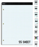 Mr. Pen- Engineering Paper, Graph Paper, 5x5 (5 Squares per inch), 8.5x11, 55 Sheets, 3-Hole Punched, Grid Paper, Graphing Paper