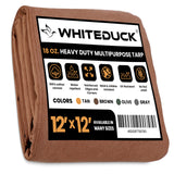 WHITEDUCK Canvas Tarp 18 oz. Heavy Duty Waterproof UV Resistant, Rustproof Grommets, Industrial & Commercial Use Cloth Tarp (Cut