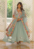 Wedani Georgette Embroidery Zari Sequins-Work Anarkali Kurta Set For Women (In Alpha Xl Regular Sky Blue),SKY BLUE,XL,,,