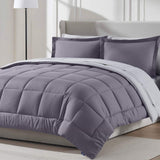 Nestl 7 Piece King Comforter Set - Grayish Purple Reversible Bed in a Bag - Complete King Size Bedding Set with Sheets, Pillowca