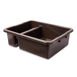 Rubbermaid Commercial Products Standard Divided Bus/Utility Box 7-Gallon Brown Plastic Heavy Duty Divided Restaurant Wash Basin/