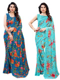 Satrani Womens Polyester Saree (1955ST350_1850ST176 Blue)