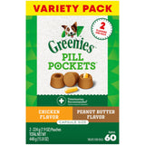 Greenies Pill Pockets for Dogs Large Size, Soft Dog Treats, 15.8 oz. Pouch Variety Pack, Two Flavors (60 Treats)