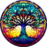 Meothan 5D Stained Glass Diamond Painting Kits for Adults, Tree of Life Diamond Art Kits for Adults Beginners, Tree Diamond Pain