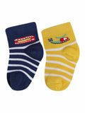 Bodycare Boys Printed Socks Pack Of 2 Royal Blue & Mustard