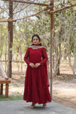 Wedani Georgette Solid Anarkali Kurta Set For Women Pink,PINK,M,,,