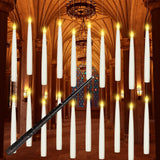 Boribim 20PCS Floating Candles with Wand, Magic Hanging Candles, Flickering Warm Light LED Taper Flameless Candles with Wand Rem