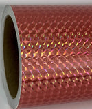 Roll of Prism Sign Vinyl, Holographic 1/4'' Mosaic, Self-Adhesive (24 inch x 30 feet, Pink Fizz)