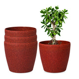 Eha Set Of 4 EarthFriendly Deco 12 SelfWatering Pots And Planters | Bamboo Based | Uv Protected | Removable Wheels | For Indo