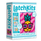 PlayMonster LatchKits for Wall Hangings & Mini-Rugs - Pineapple - Craft Kit with Easy, Color-Coded Canvas, Pre-Cut Yarn & Latch 