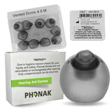 Phonak Vented 4.0 Dome Medium (0.35 inch=9mm) 10 Domes, Genuine OEM Switzerland Replacement by Sonova, Hearing Aid Domes for Pho
