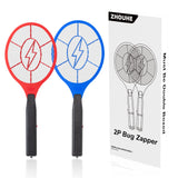 ZhouHe Pack of 2 Electric Fly Swatter Bug Zapper Battery Operated Flies Killer Indoor & Outdoor Pest Control Mosquito Zapper and