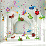 30 Pieces Spring Summer Insects Hanging Swirl Decorations, Butterfly Sunflower Bug Birthday Party Ceiling Decorations for Girls,