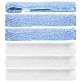 Ferrochef 6 Pcs 14inch Microfiber Window Scrubber Refill Pad, Blue,White