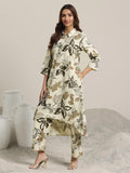 Libas Womens Printed Viscose Co-Ord Set For Women Beige M