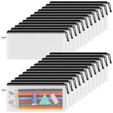 Smarpau Pencil Pouch 24PCS, 9.3 x 4.7 Mesh Zipper Pouches for Organizing, Bill Size Waterproof Zipper Pencil Bags for Travel, Of