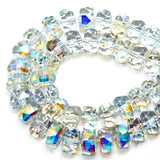 DIQIO 8mm Sparkle Rondelle Crystal Beads for Jewelry Making - Spacer Faceted Beads for Bracelets(75-80pcs, Crystal Paradise)
