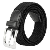Canvas Elastic Fabric Woven Stretch Multicolored Braided Belts 2041BlackM