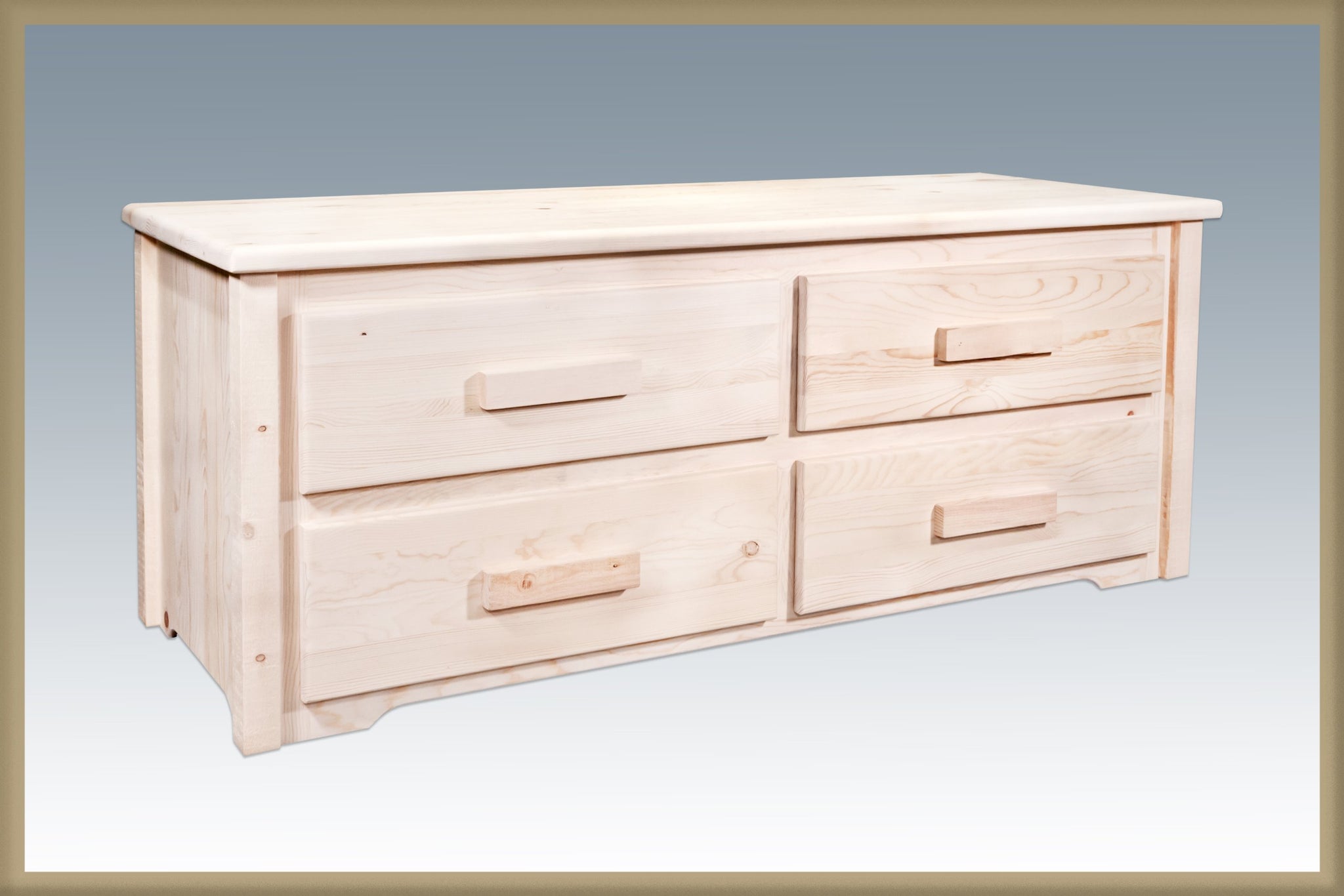 Montana Woodworks Sitting Chest - 4 Drawer Unfinished