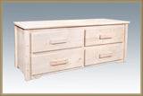 Montana Woodworks Sitting Chest - 4 Drawer Unfinished