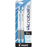 Pilot Corporation 31895 Acroball Pens, Retract.7mm, 2/PK, WEAsst Barrel/BK Ink