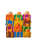Sai Rainbow Handmade Bag Shape with Pasupu KumKum Ethnic Glitter Sheet Tamboolam Return Gifts 15Pc (Multicolours)