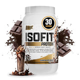 Nutrex Research IsoFit Chocolate Whey Isolate Protein Powder 100% Whey Protein Isolate | Muscle Recovery, Naturally High EAAs | 