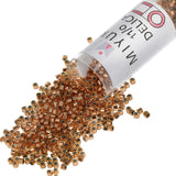 Miyuki Delica Seed Beads - Size 11/0 (1.6 mm), DB0181, Color-Lined Light Bronze, 7.2 g, Approx. 1440 Beads, Made in Japan