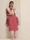 Libas Women'S Cotton Kurta Sets (400073O_Red_Xl)