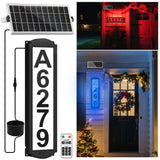 T-SUN Solar House Numbers for Outside Light up, Solar Address Sign Color Changing - IP65 Waterproof Numbers for Address on House