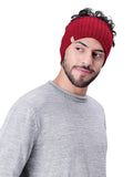 Bharatasya Mens Winter Rib Knit Ski Headband Earwarmer Maroon
