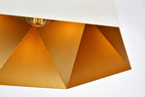 Living District Arden 1-Light Transitional Metal Pendant In White And Gold