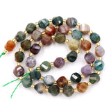 Malahill Wholesale Natural Stone Beads for DIY Jewelry Making Sold per Bag 5 Strands and one roll Cord Inside Faceted S Shape In